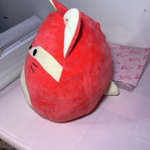 Red and White Fox Plush Pillow - Picture 3 of 7